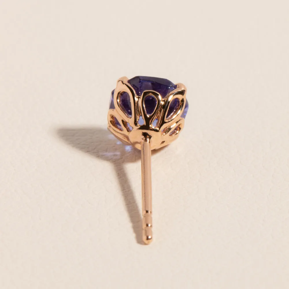 18ct Rose Gold Tanzanite Octavia Stud Earrings