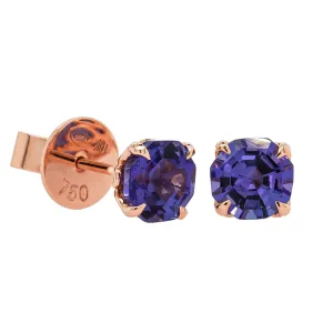 18ct Rose Gold Tanzanite Octavia Stud Earrings