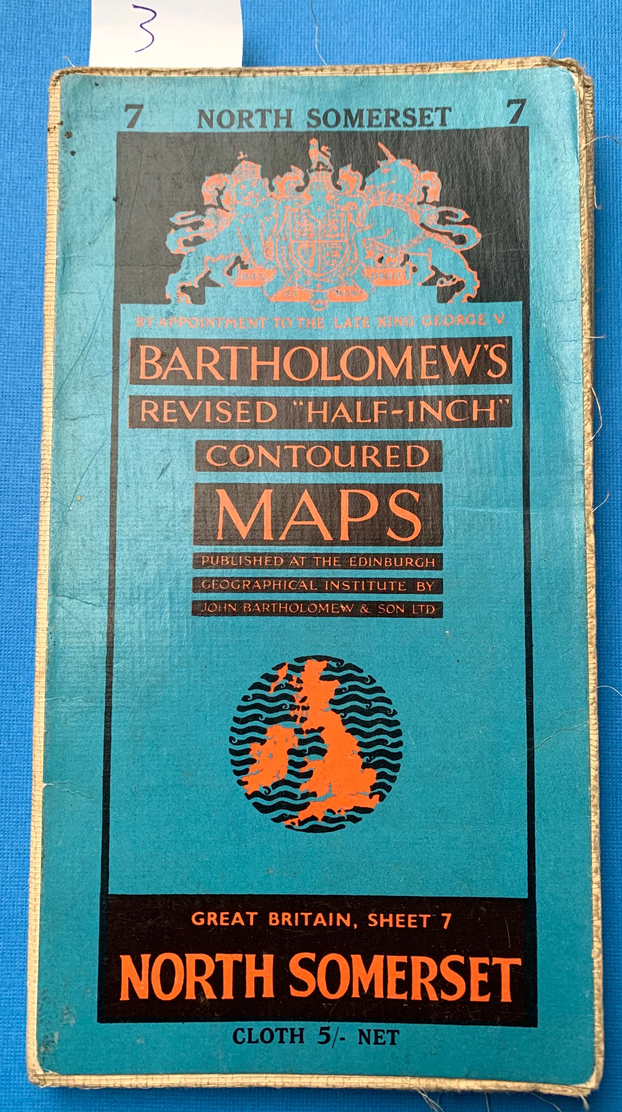 1940s, 50s Maps of North Somerset Sheet 7. Incl. Bristol, Cardiff, Devizes