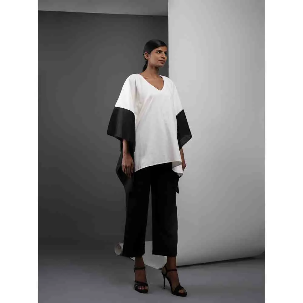 ATBW Short Kaftan Style Top-Black & White