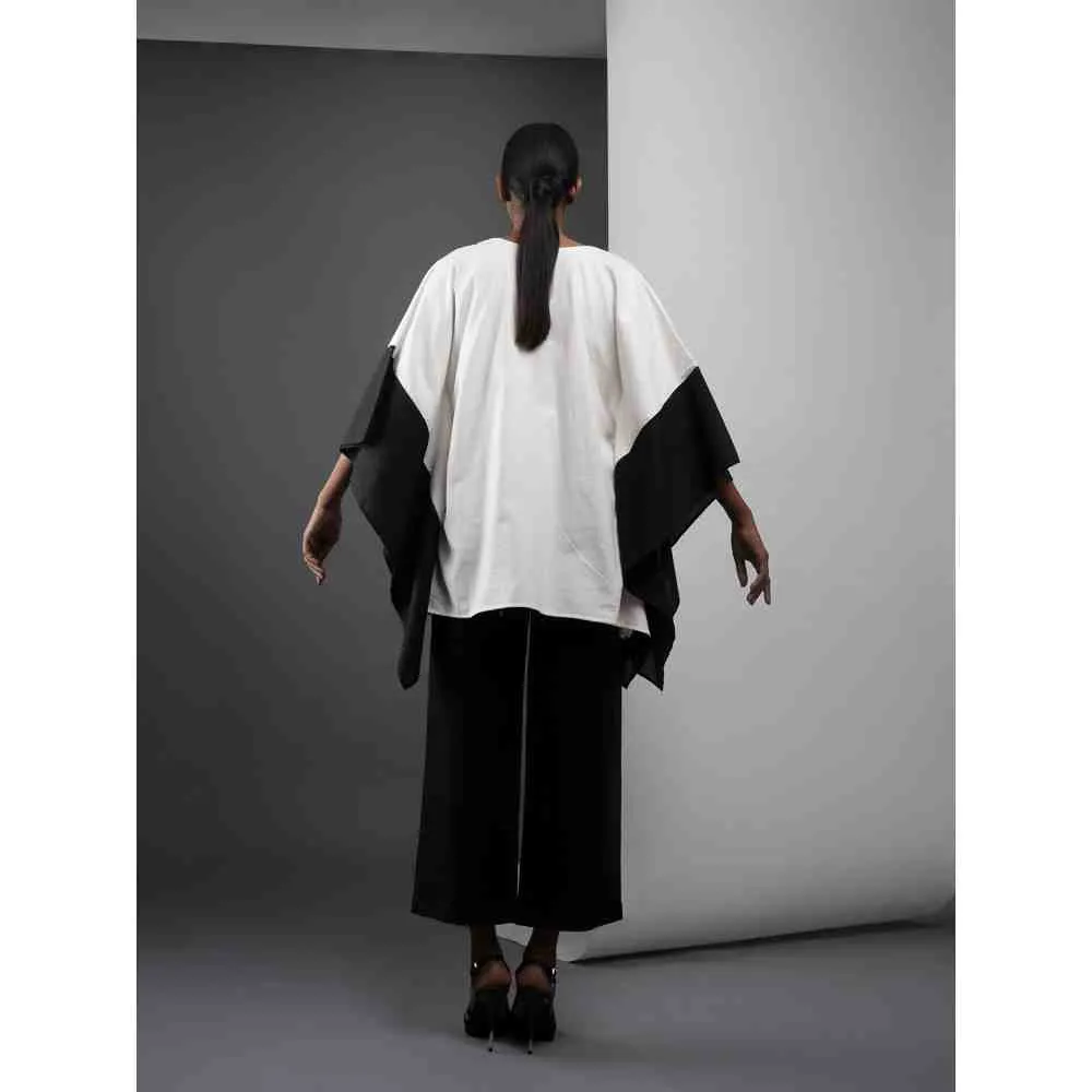 ATBW Short Kaftan Style Top-Black & White