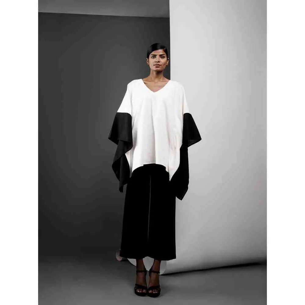 ATBW Short Kaftan Style Top-Black & White