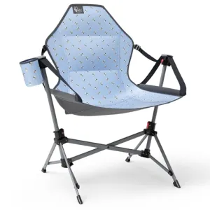 Busy Bee Folding Kids Stand, Child Camping Gear Hammock Swing Chair with Cup Holder & Carrying Bag for Outdoor, Lawn, Hiking, Indoor, Supports 125 LBS, Blue