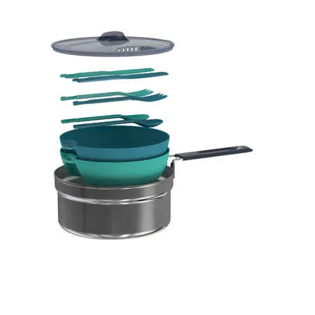 Camping cooking set for 2 - 1.6 litres