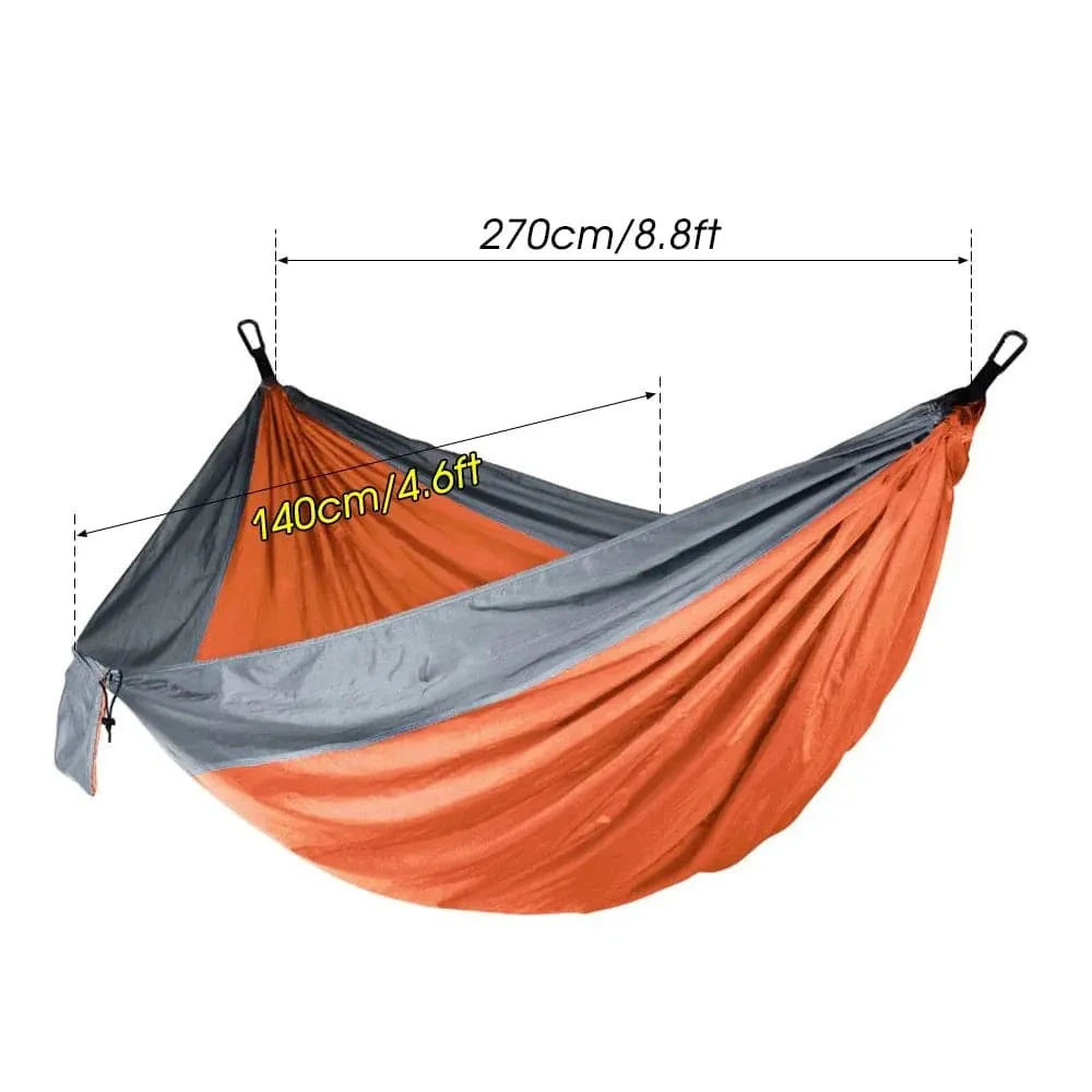 Camping Double Hammock for 2 Persons Portable Outdoor Extended Hammock for Hiking Backpacking Traveling Backyard 8.8' x 4.6'