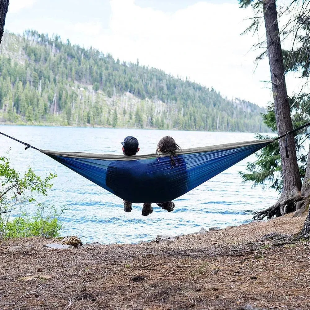Camping Double Hammock for 2 Persons Portable Outdoor Extended Hammock for Hiking Backpacking Traveling Backyard 8.8' x 4.6'