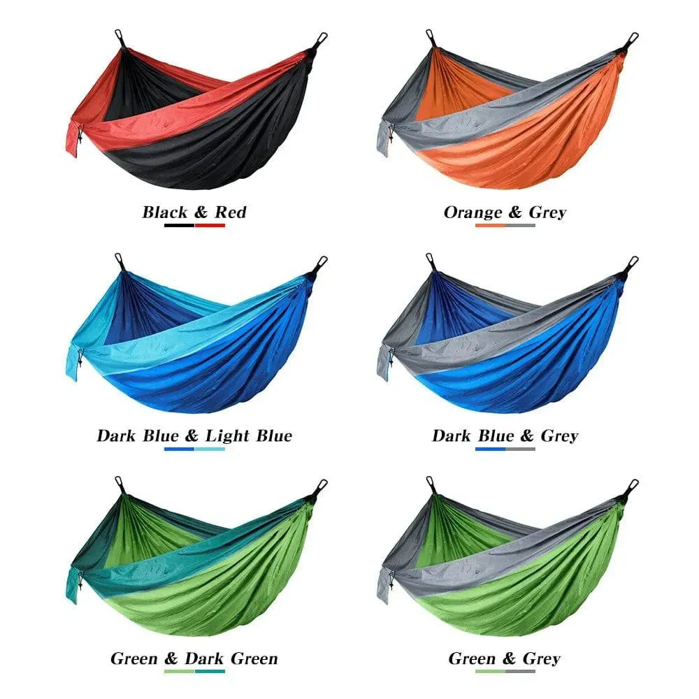 Camping Double Hammock for 2 Persons Portable Outdoor Extended Hammock for Hiking Backpacking Traveling Backyard 8.8' x 4.6'