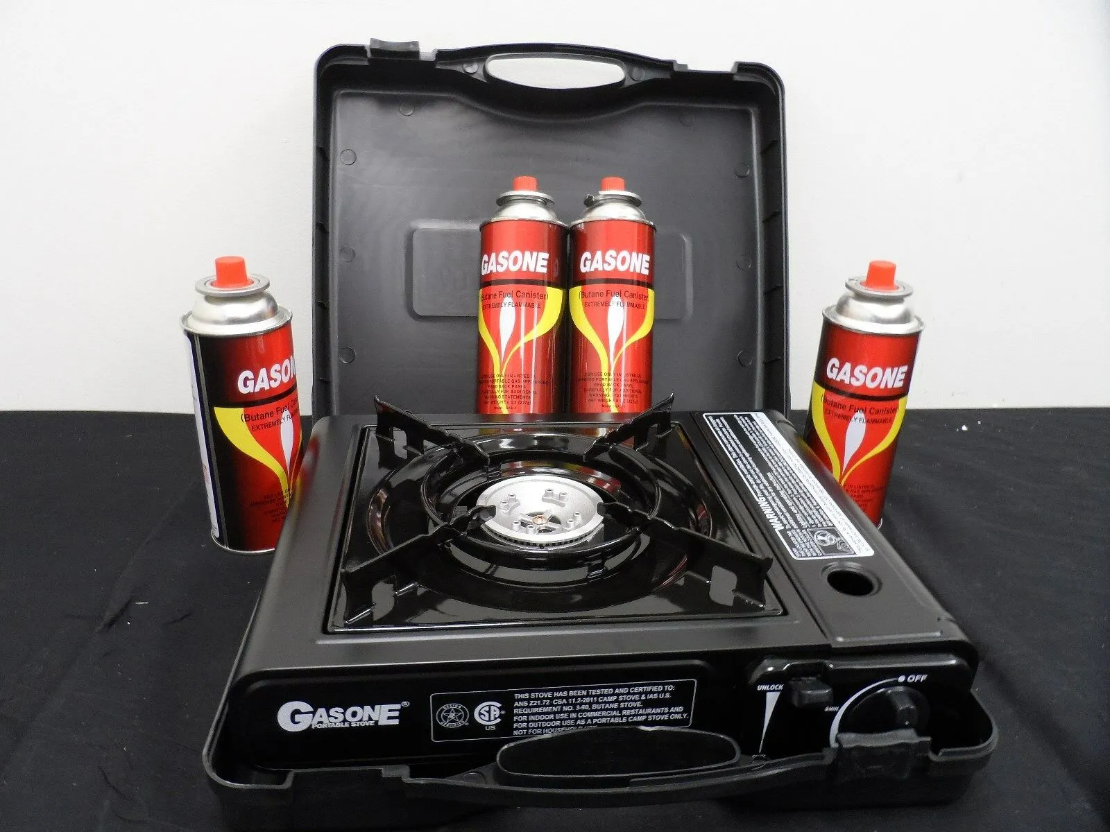 Camping Stove Portable Single Burner Butane Gas stove w/ Hard Case Tabletop Stove