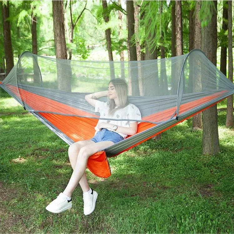 Compact Automatic Nylon Parachute Hammock with Integrated Mosquito Netting for Outdoor Camping, Size: 290 x 140cm