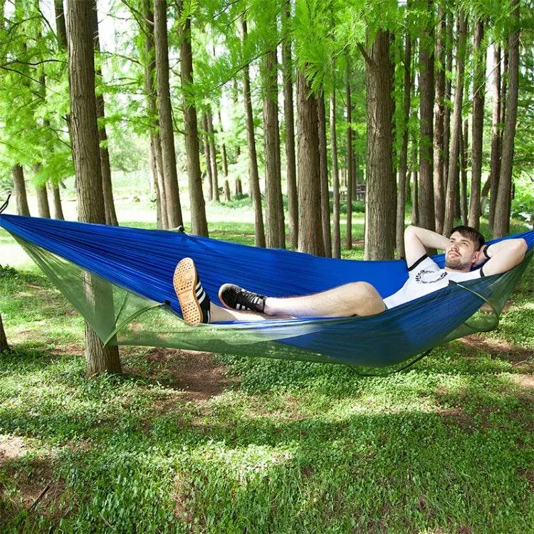 Compact Automatic Nylon Parachute Hammock with Integrated Mosquito Netting for Outdoor Camping, Size: 290 x 140cm