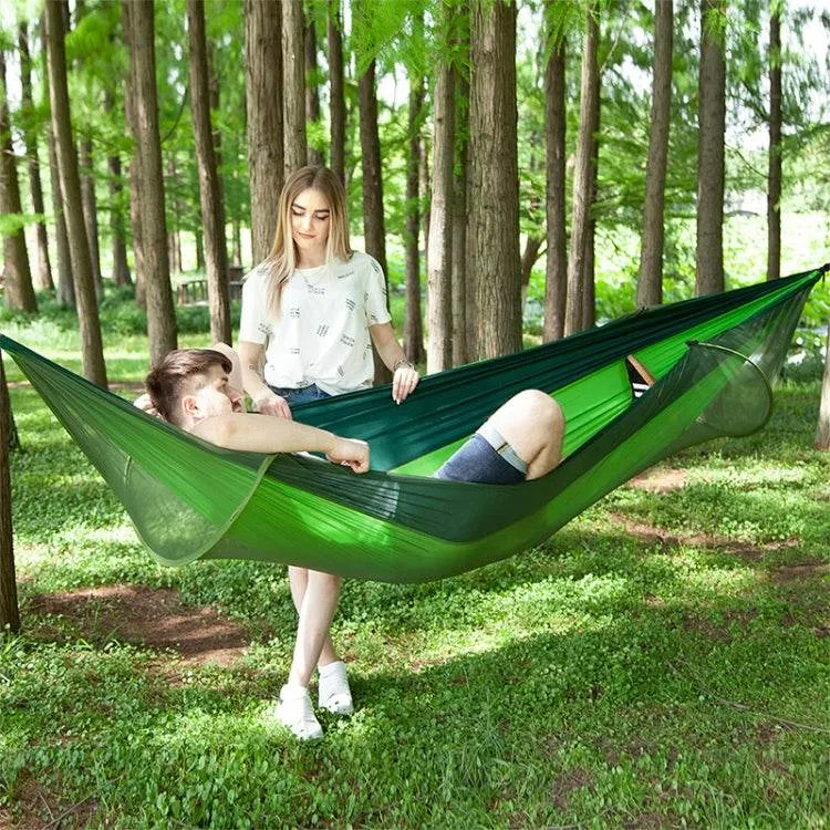 Compact Automatic Nylon Parachute Hammock with Integrated Mosquito Netting for Outdoor Camping, Size: 290 x 140cm