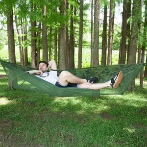 Compact Automatic Nylon Parachute Hammock with Integrated Mosquito Netting for Outdoor Camping, Size: 290 x 140cm