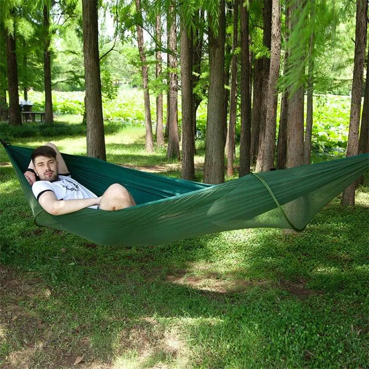 Compact Automatic Nylon Parachute Hammock with Integrated Mosquito Netting for Outdoor Camping, Size: 290 x 140cm