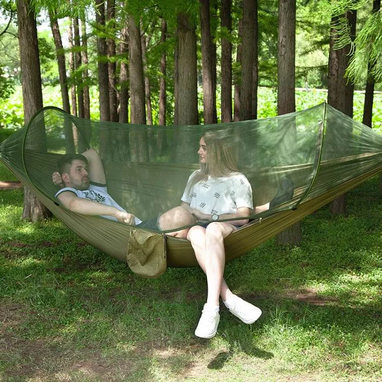 Compact Automatic Nylon Parachute Hammock with Integrated Mosquito Netting for Outdoor Camping, Size: 290 x 140cm