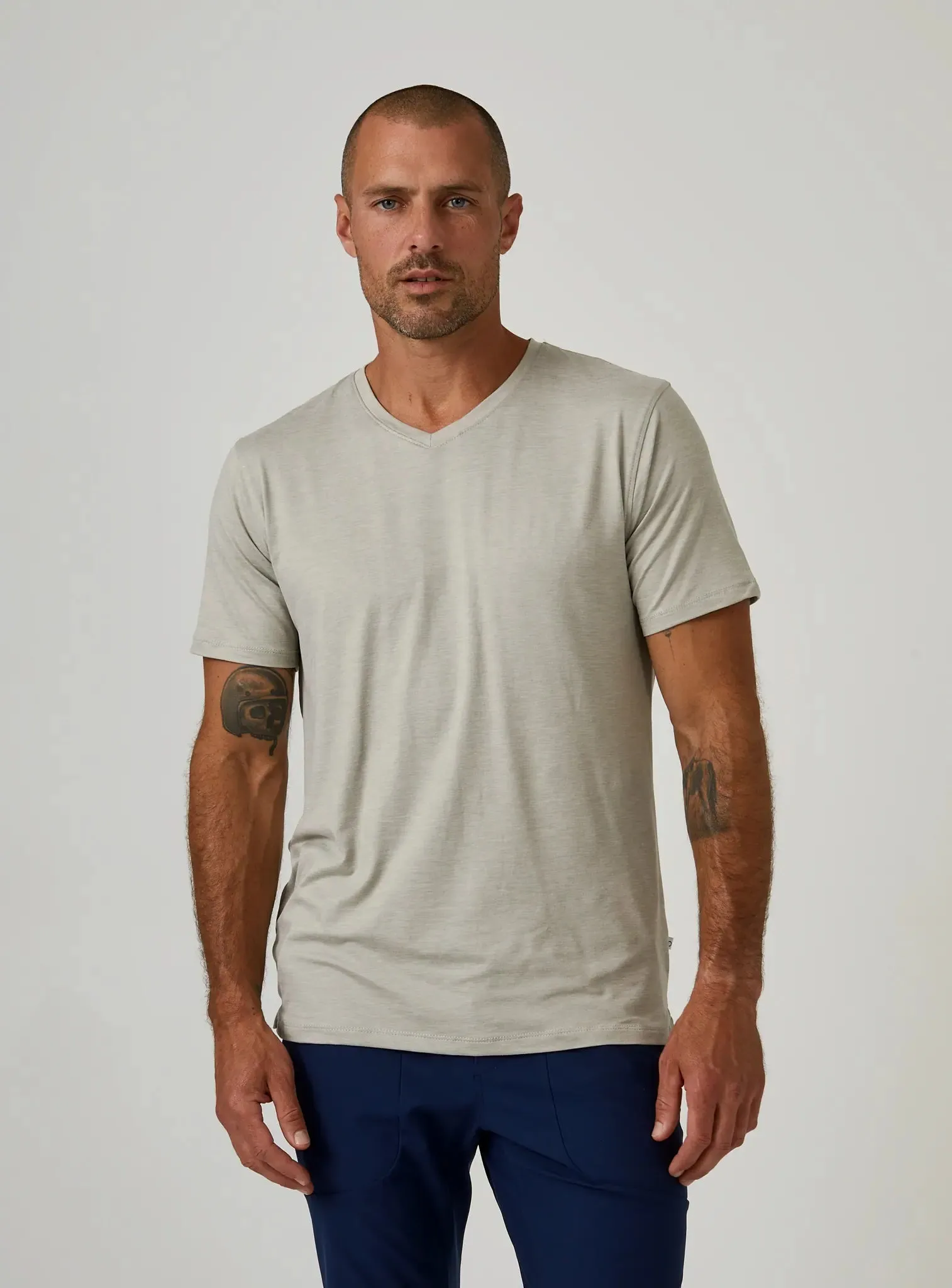 Core V-Neck Tee | Natural Ash