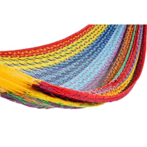 Deluxe Thick Weaved Mexican Hammock Cotton Multicoloured