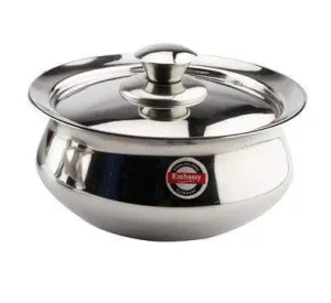 Embassy American Pongal Pot/Cook-n-Serve Dish, 1250 ml, Size 1 (Stainless Steel)