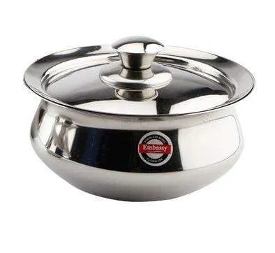 Embassy American Pongal Pot/Cook-n-Serve Dish, 1250 ml, Size 1 (Stainless Steel)