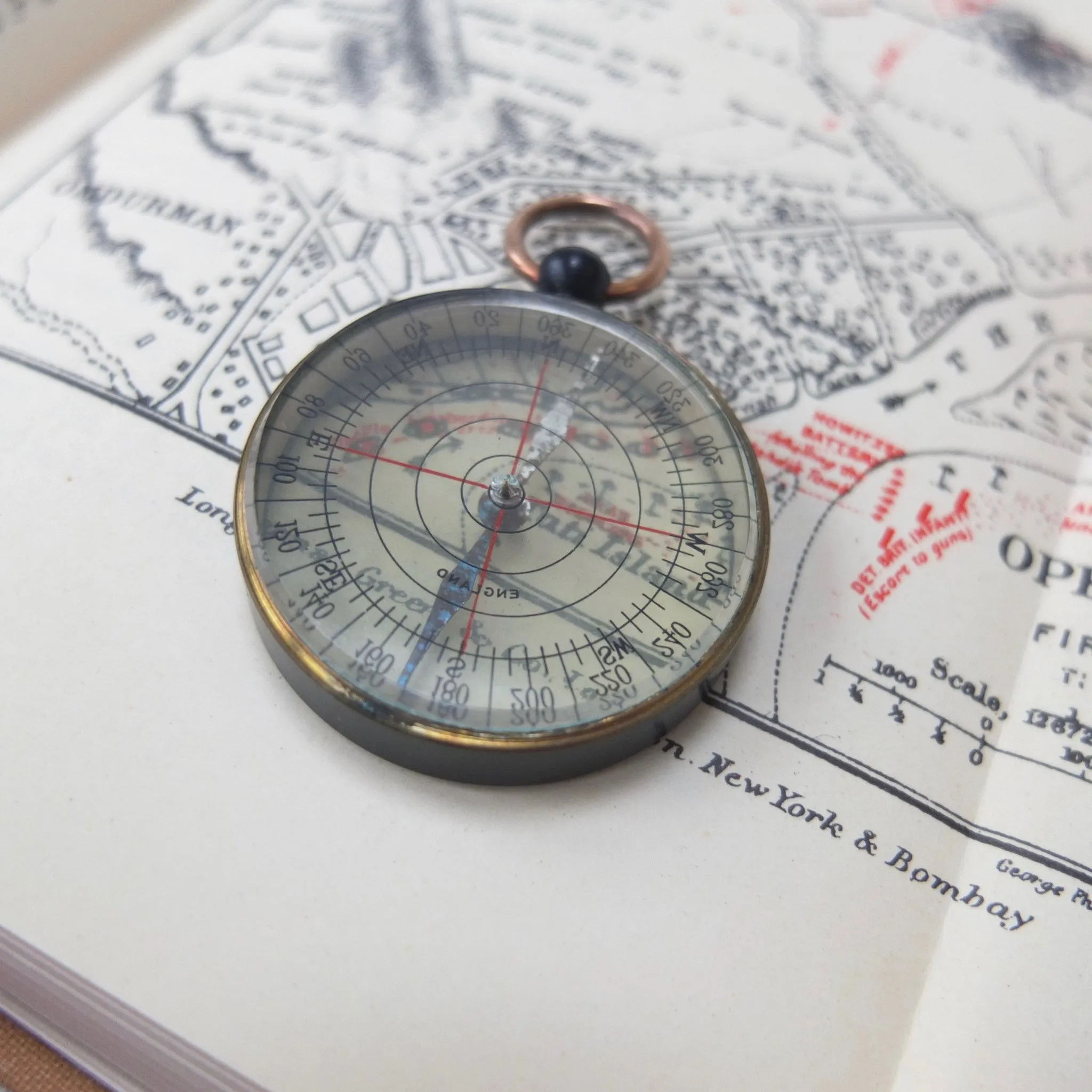 English Transparent Pocket Compass