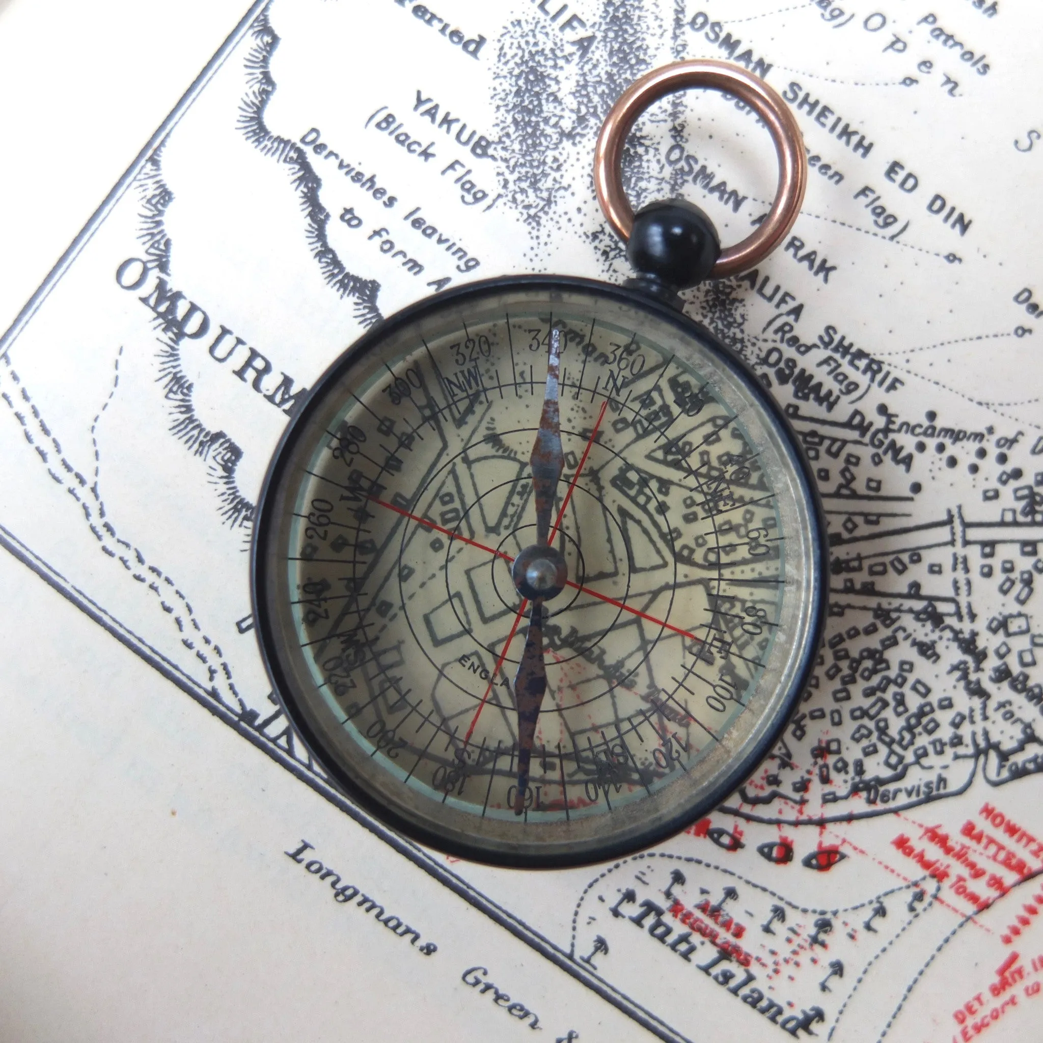 English Transparent Pocket Compass