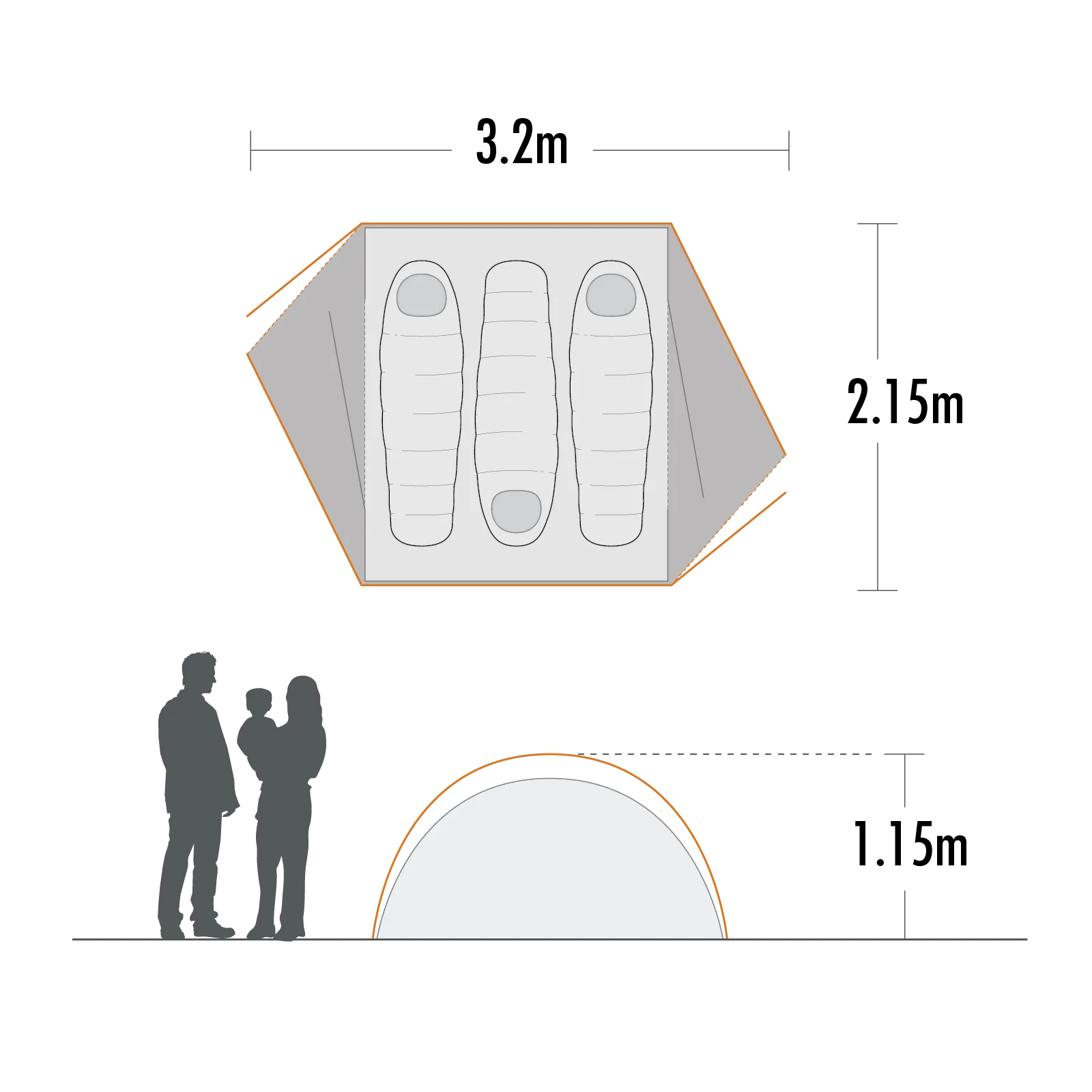 Explore Planet Earth -  Spartan 3 Person Tent