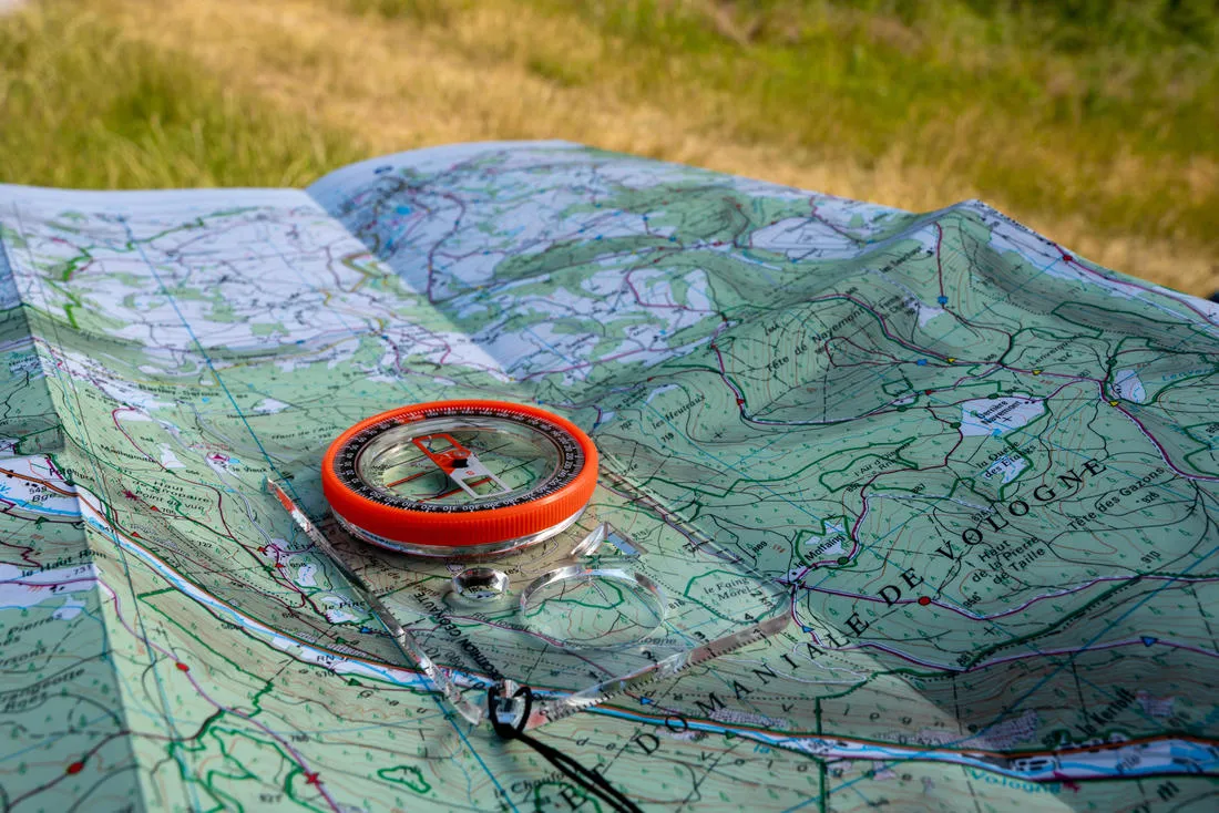 EXPLORER 500 BASEPLATE ORIENTEERING AND HIKING COMPASS - ORANGE