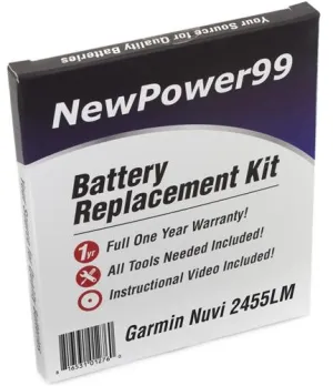 Garmin Nuvi 2455LM Battery Replacement Kit with Tools, Video Instructions and Extended Life Battery