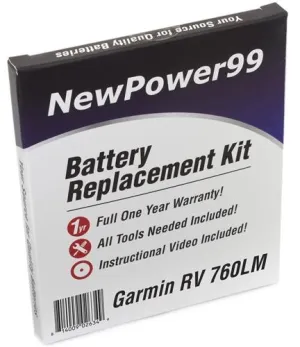Garmin RV 760LM Battery Battery Replacement Kit with Tools, Video Instructions and Extended Life Battery