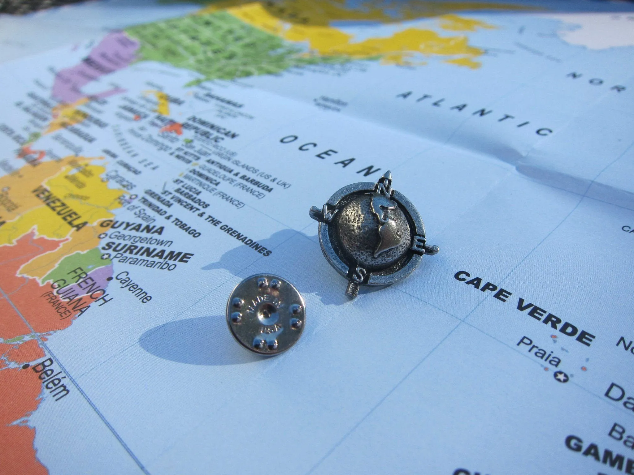 Globe Compass Lapel Pin