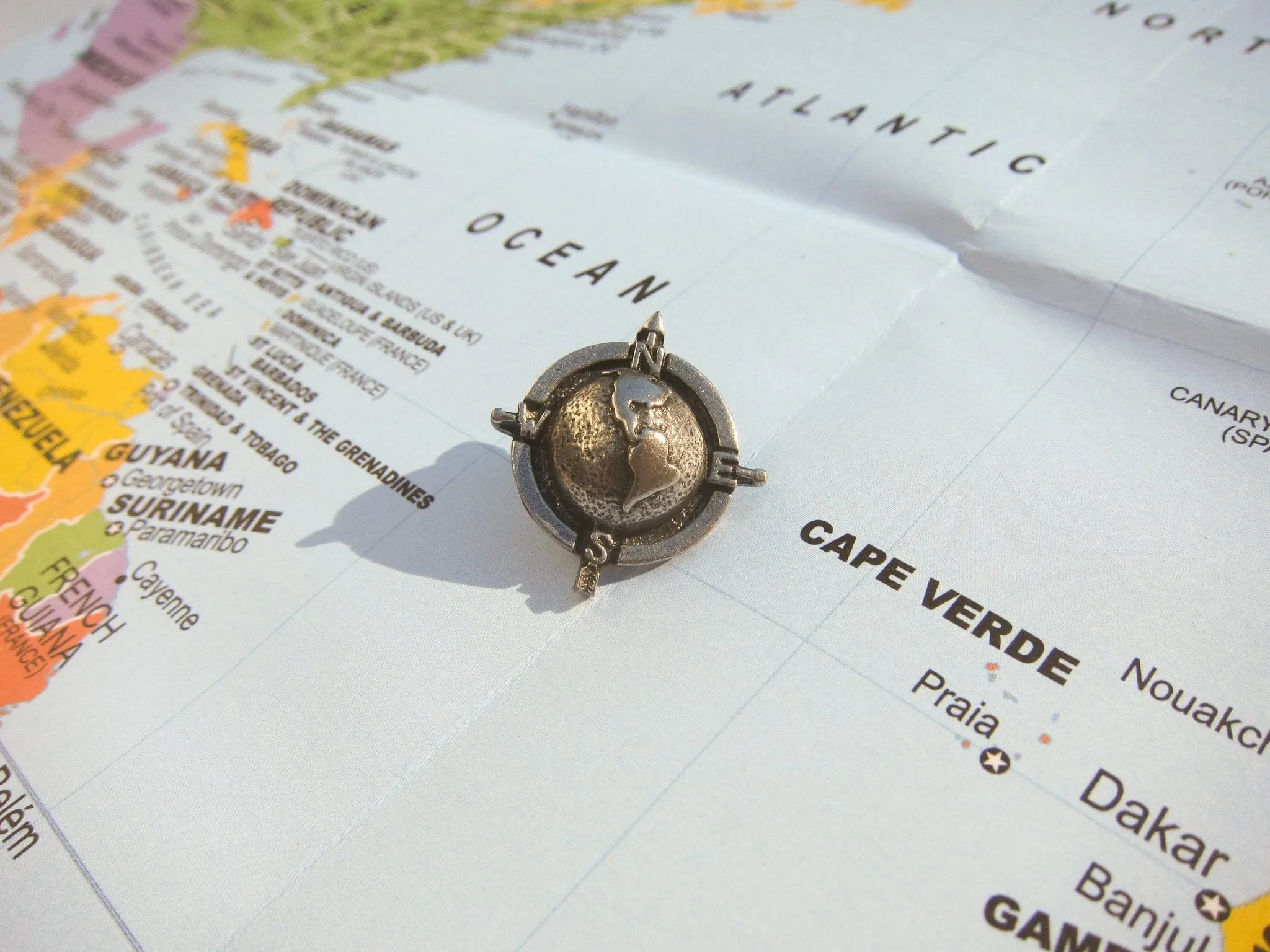 Globe Compass Lapel Pin