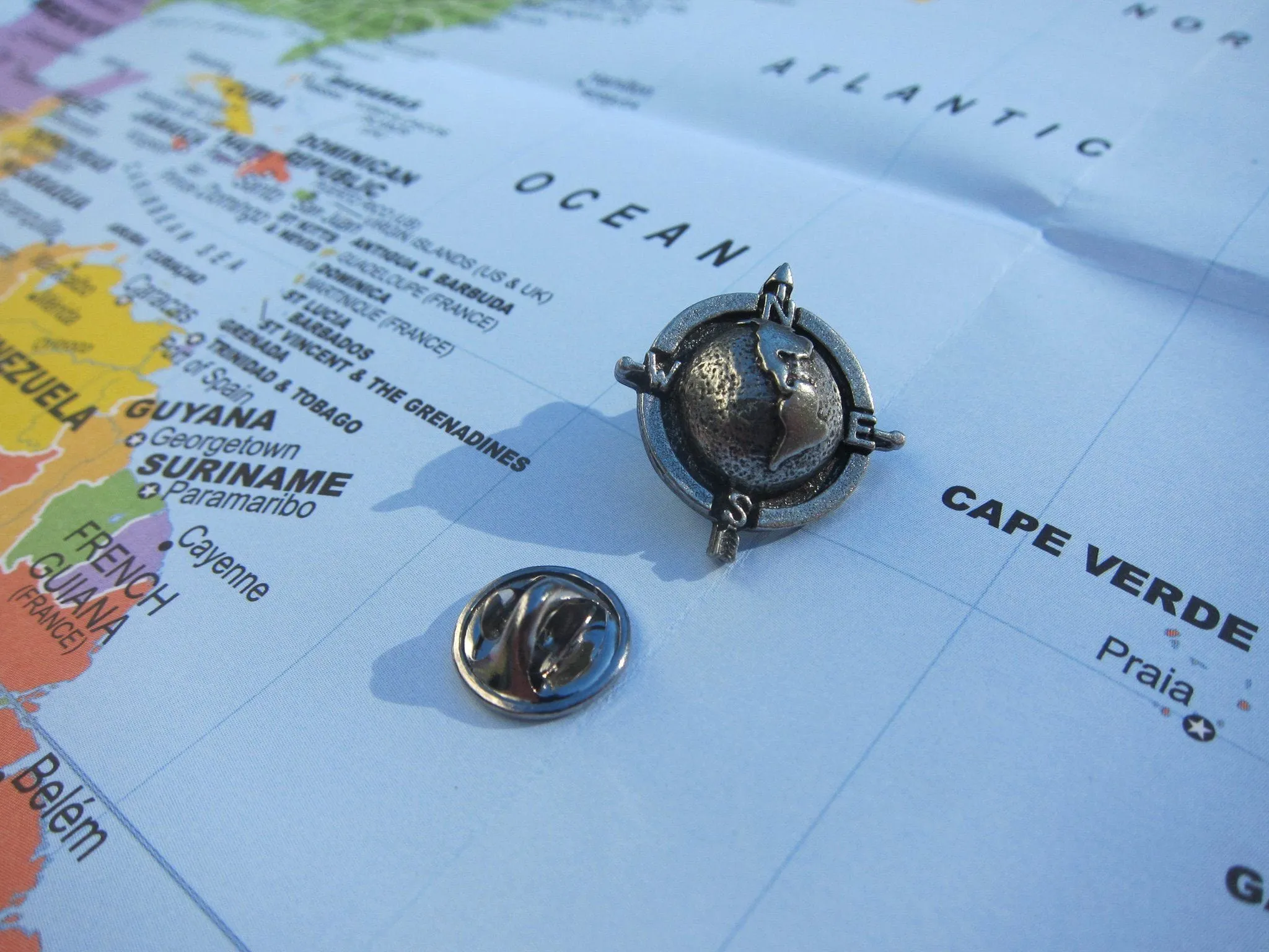Globe Compass Lapel Pin