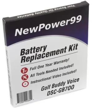 GolfBuddy Voice DSC-GB700 Battery Replacement Kit with Tools, Video Instructions and Extended Life Battery