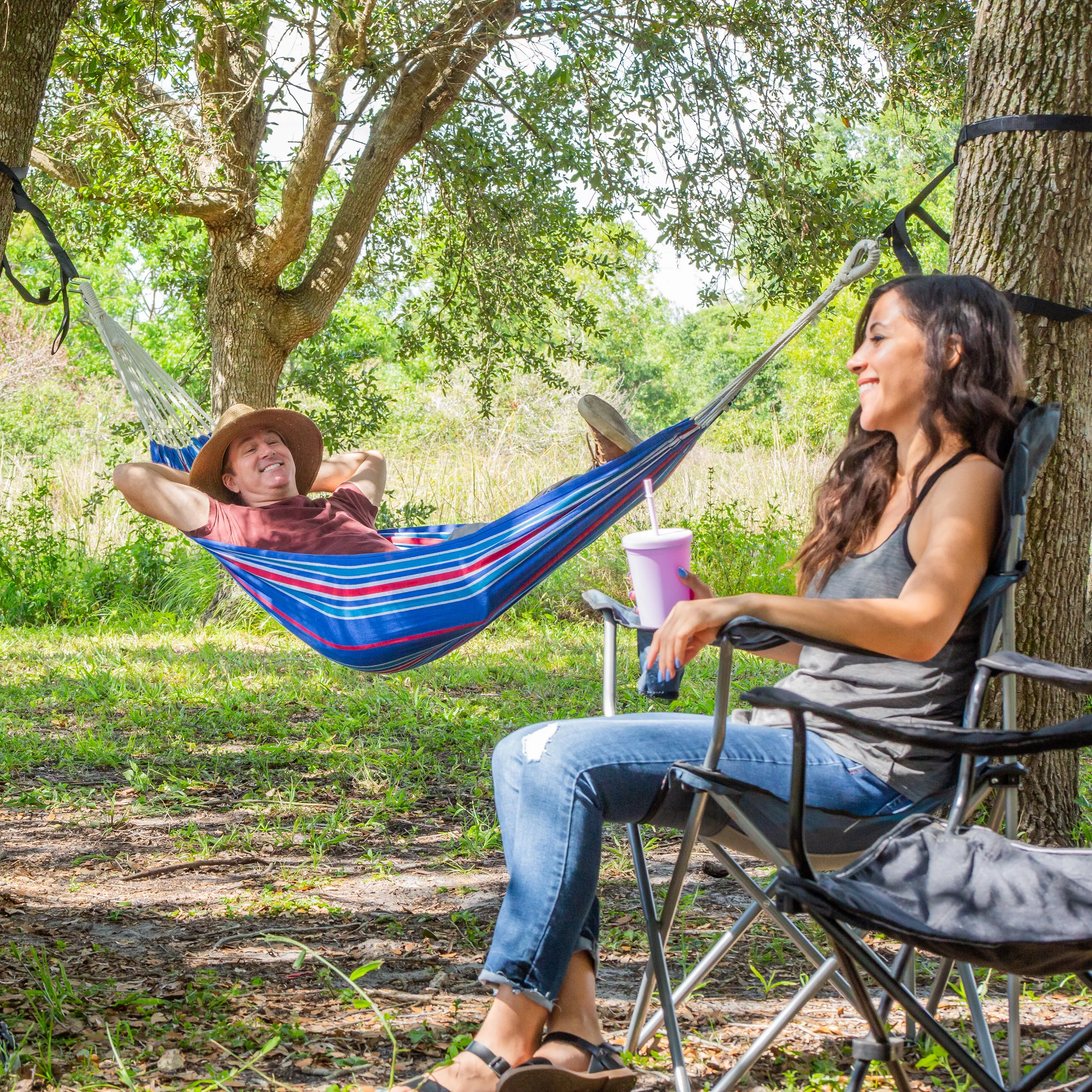 Hammock in a Bag w/ Rope loops & Hanging Hardware | 40-in. Wide | 220 Lb. Capacity