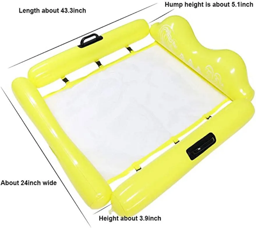 Iconix Extra Large Inflatable Pool Float Hammock with Removable Sides - Yellow