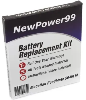 Magellan Roadmate 5045-LM (5045 LM) Battery Replacement Kit with Tools, Video Instructions and Extended Life Battery
