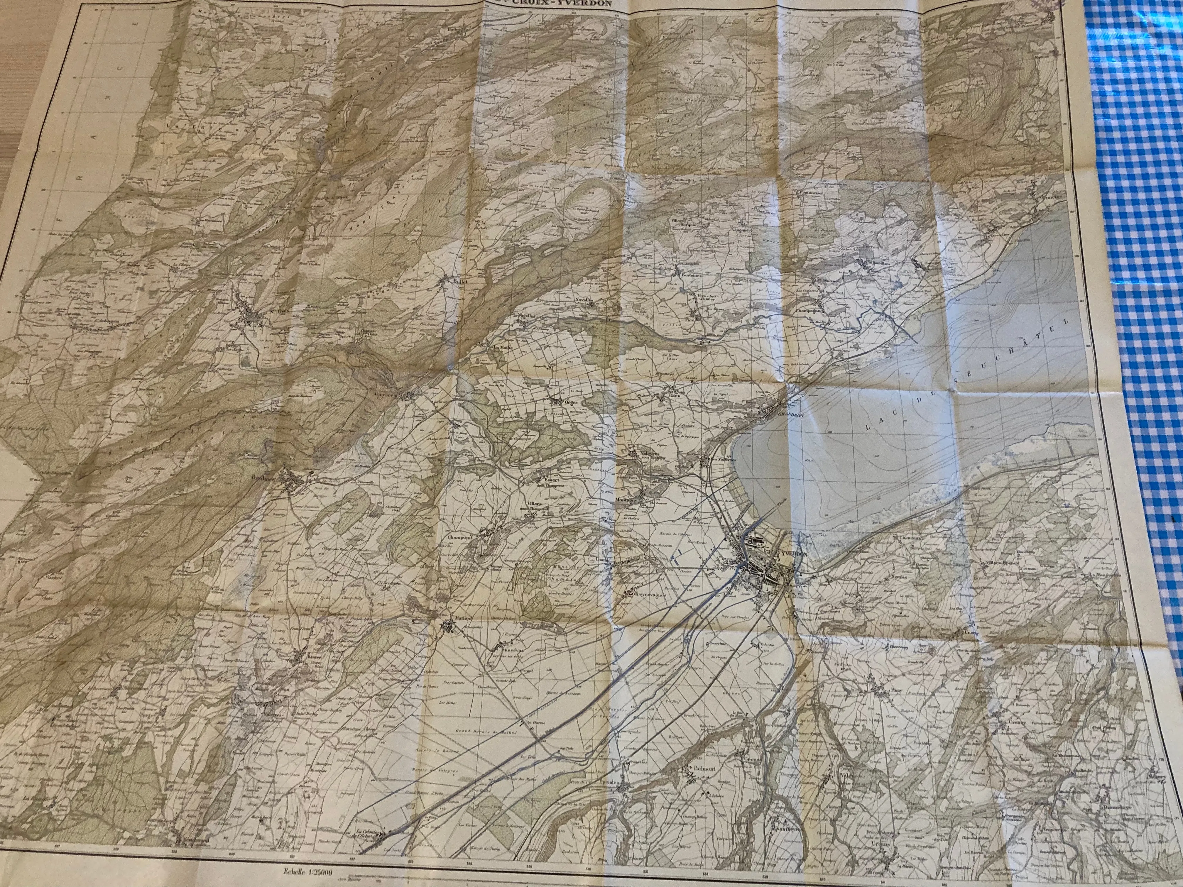 Maps, Antiques, Saint-Croix - Yverdon 1;25.000 scale Topographic Hiking Map