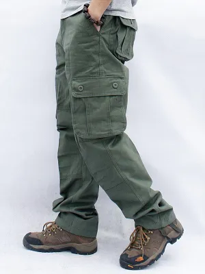 Men's casual 6-pocket straight cargo pants