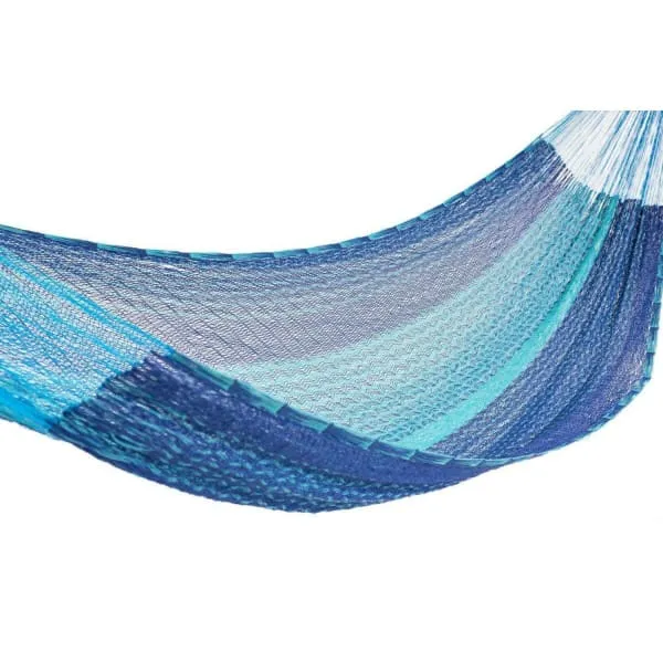 Mexican Hammock Traditional Cotton 2 Tone Blue
