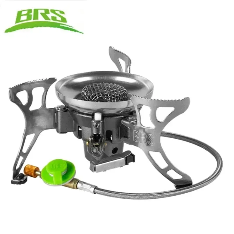 Outdoor Hiking Camping Gas Stove Big Power Portable Collapsible Windproof Camp Stove Cookware Picnic 3500W BRS-15 Refill Adaptor
