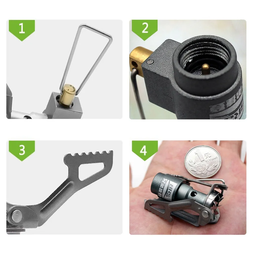 Outdoor Portable Mini Gas Stove - Titanium Camping Gas Cooker