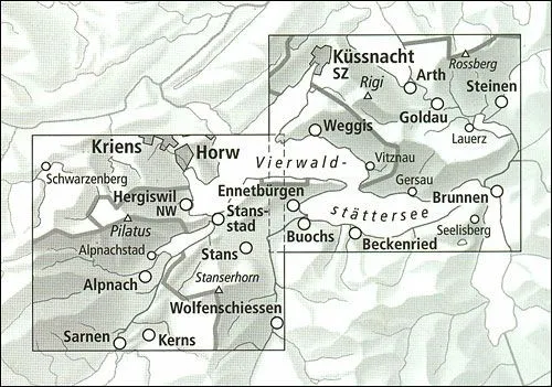 Pilatus - Rigi Walking Map 3311T