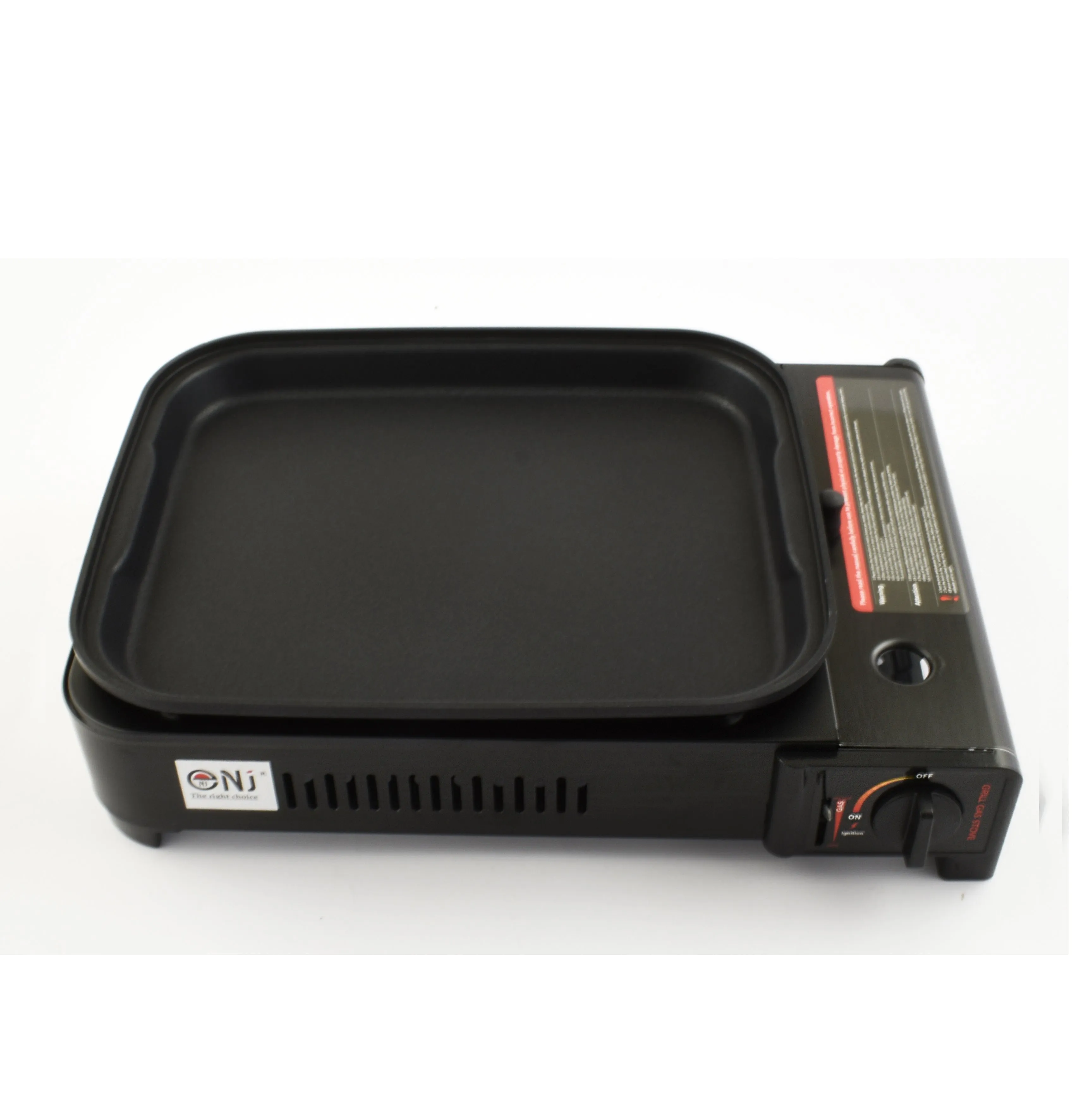 Portable Camping Gas Grill BBQ with Grill Pan Grill Plate and Lid Butane Outdoor Stove