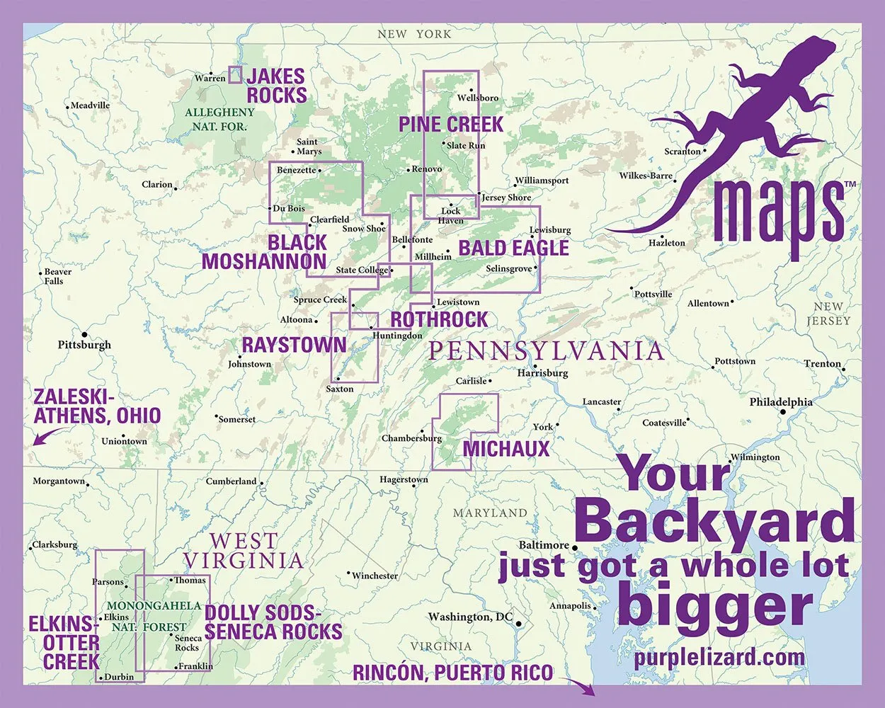 Purple Lizard Michaux Lizard Map