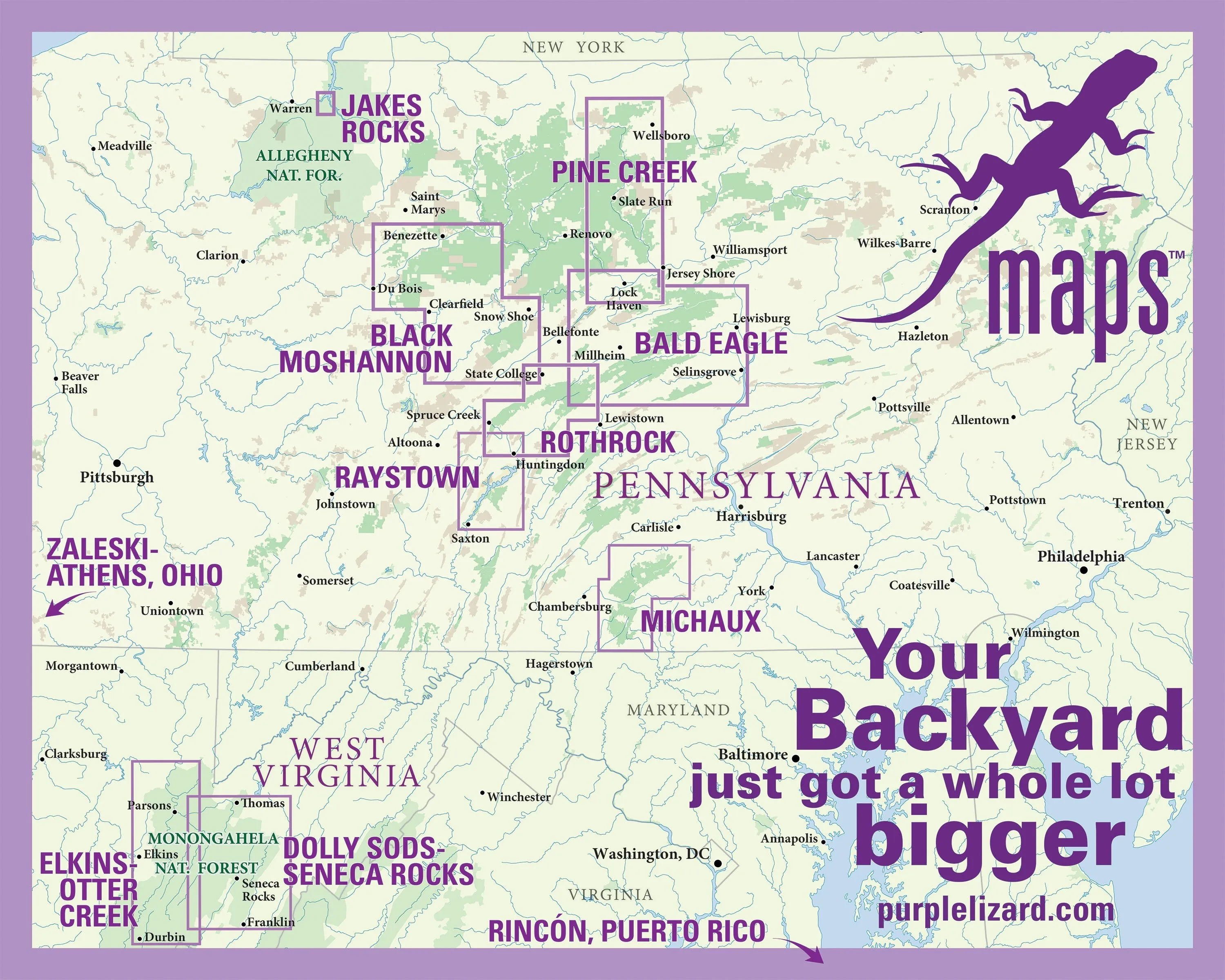 Purple Lizard Michaux Lizard Map