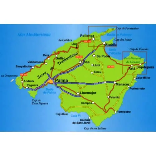 Tramuntana North Mountain Map in Mallorca