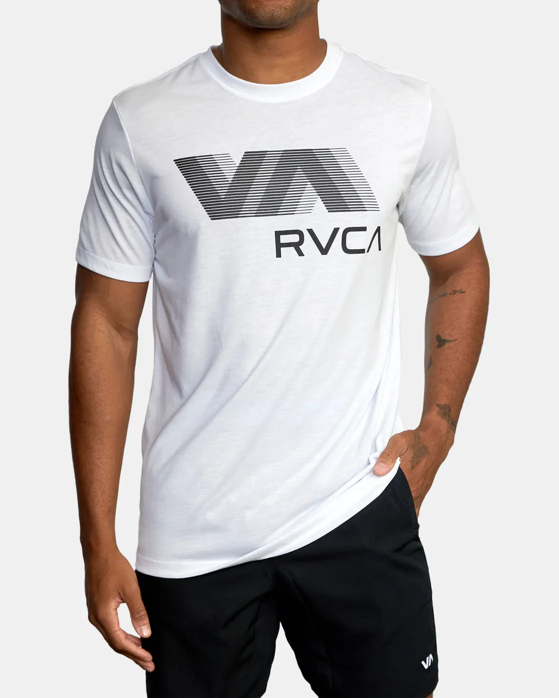 VA RVCA Blur Short Sleeve Performance Tee - White