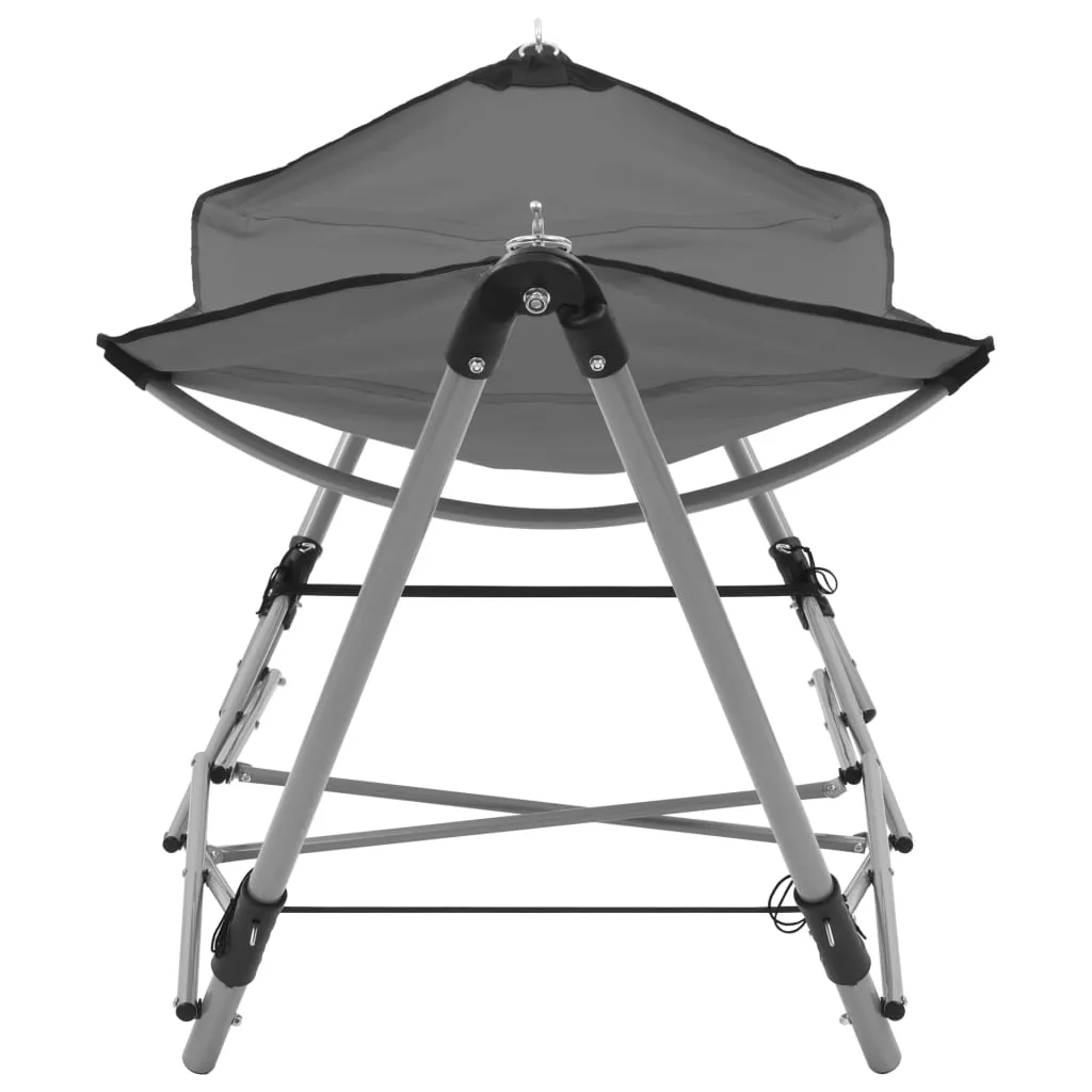 vidaXL Hammock with Foldable Stand Grey