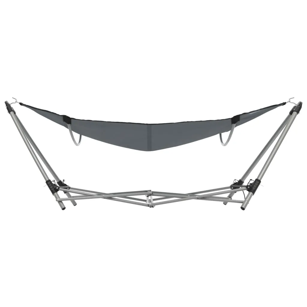 vidaXL Hammock with Foldable Stand Grey
