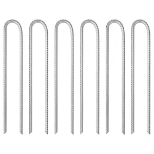 vidaXL Tent Pegs 6 pcs U-shaped 37 cm Ø10 mm Galvanised Steel