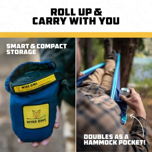 Wise Owl Outfitters Camping Hammock - Camping Accessories Single or Double Hammock for Outdoor, Travel Hammock Indoor w/Tree Straps